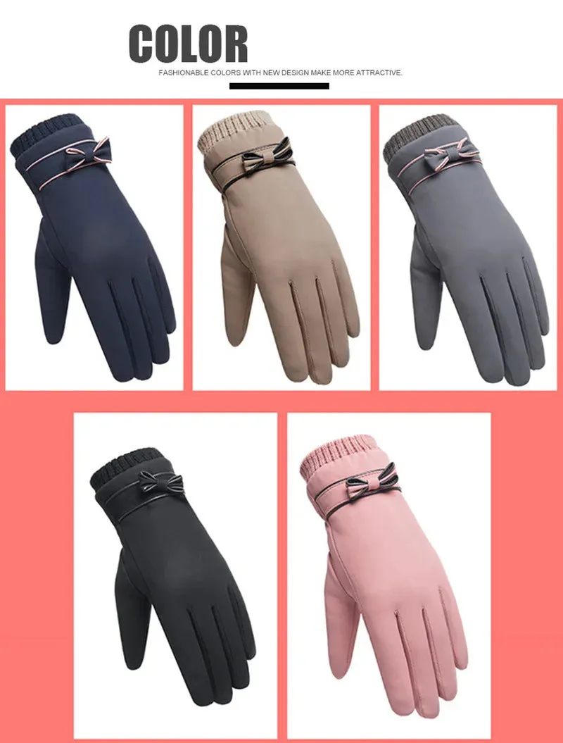 Thermal Winter Women Gloves Men Cycling Bike Gloves Hand Warmer Fleece Lined Guantes Full Finger Mittens Touchscreen Waterproof