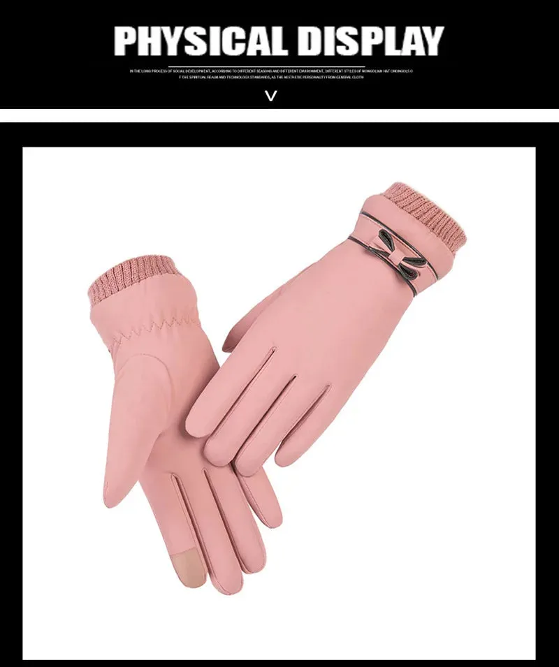 Thermal Winter Women Gloves Men Cycling Bike Gloves Hand Warmer Fleece Lined Guantes Full Finger Mittens Touchscreen Waterproof