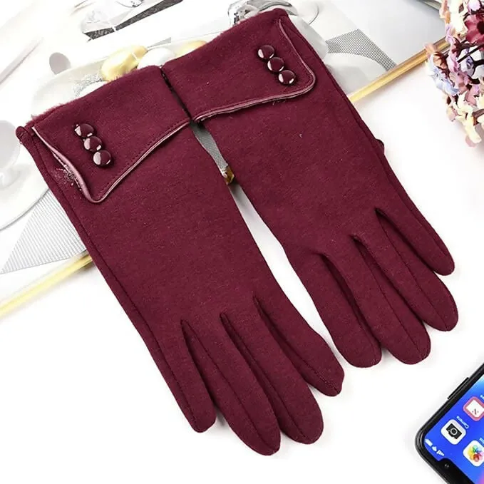 Tomorrow Women Plush Fur Cuff Winter Gloves Touchscreen, Windproof & Warm (MultiColours)