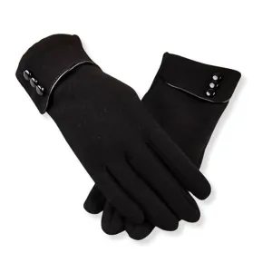 Tomorrow Women Plush Fur Cuff Winter Gloves Touchscreen, Windproof & Warm (MultiColours)