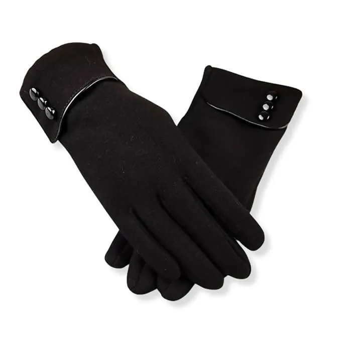 Tomorrow Women Plush Fur Cuff Winter Gloves Touchscreen, Windproof & Warm (MultiColours)