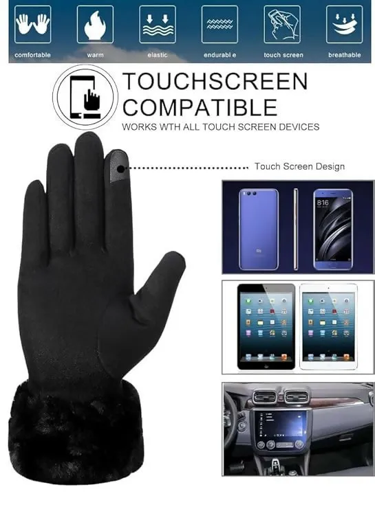 Tomorrow Women's Winter Gloves Angora Wool & Touchscreen Technology (MultiColours)