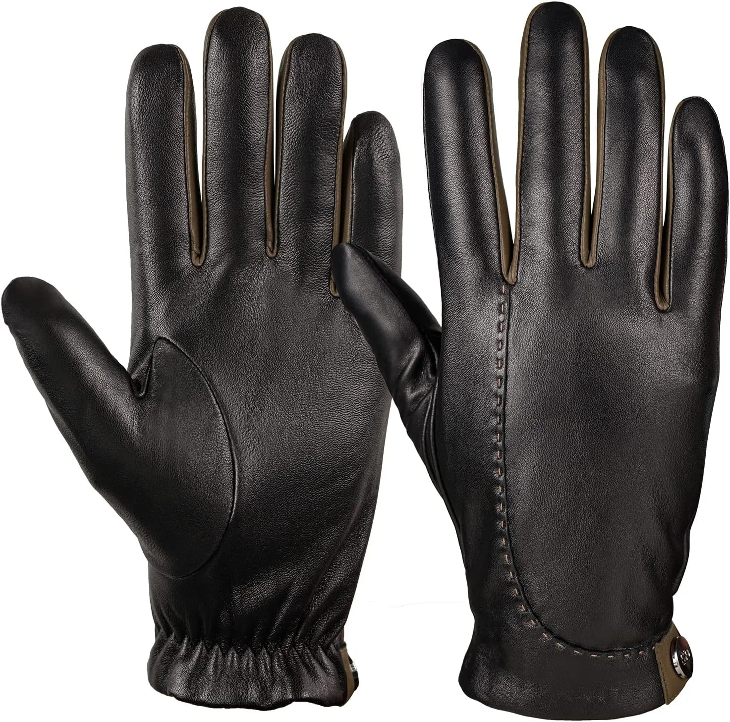 Touchscreen Leather Driving Gloves - Warm Luxury