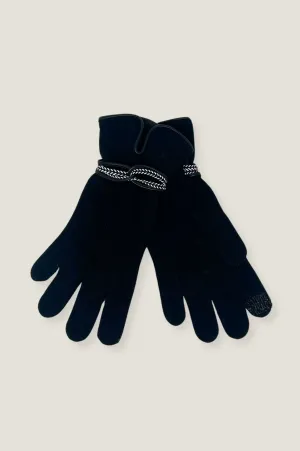Touchscreen Wool & Cashmere Blend Gloves | Black/White