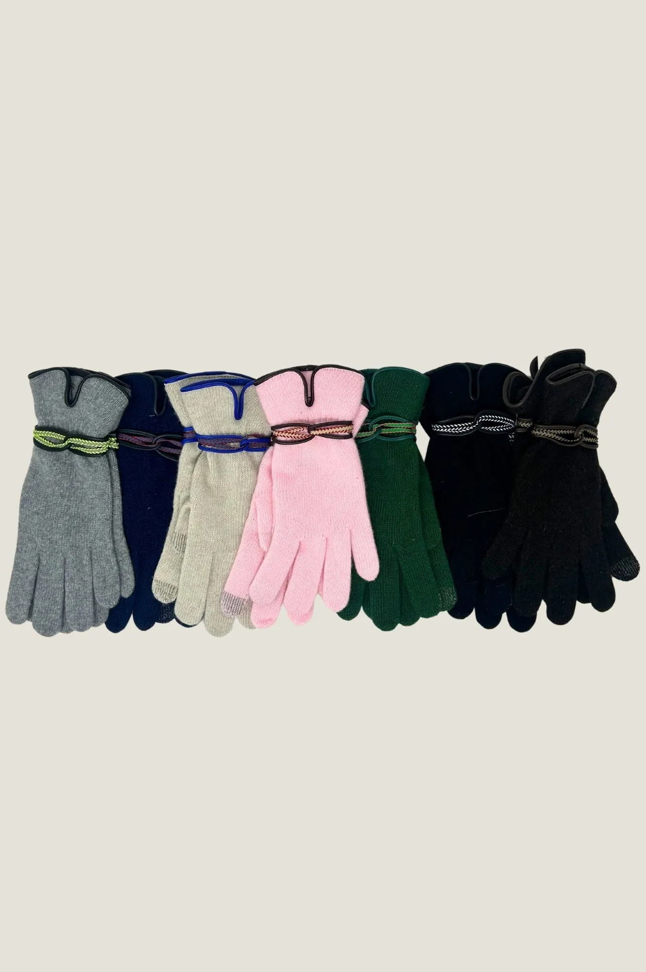 Touchscreen Wool & Cashmere Blend Gloves | Light Pink/Red