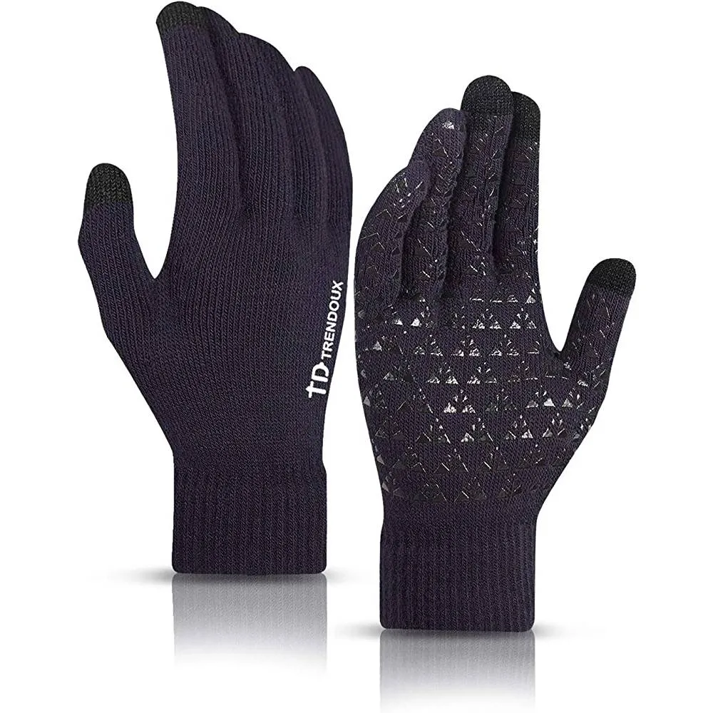 TRENDOUX Winter Gloves for Men Women - Upgraded Touch Screen Anti-Slip Silicone Gel - Elastic Cuff - Thermal Soft Knit Lining | Multiple Colors