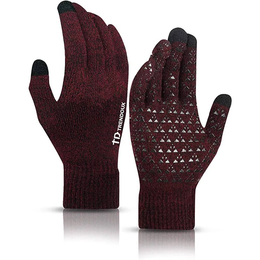 TRENDOUX Winter Gloves for Men Women - Upgraded Touch Screen Anti-Slip Silicone Gel - Elastic Cuff - Thermal Soft Knit Lining | Multiple Colors