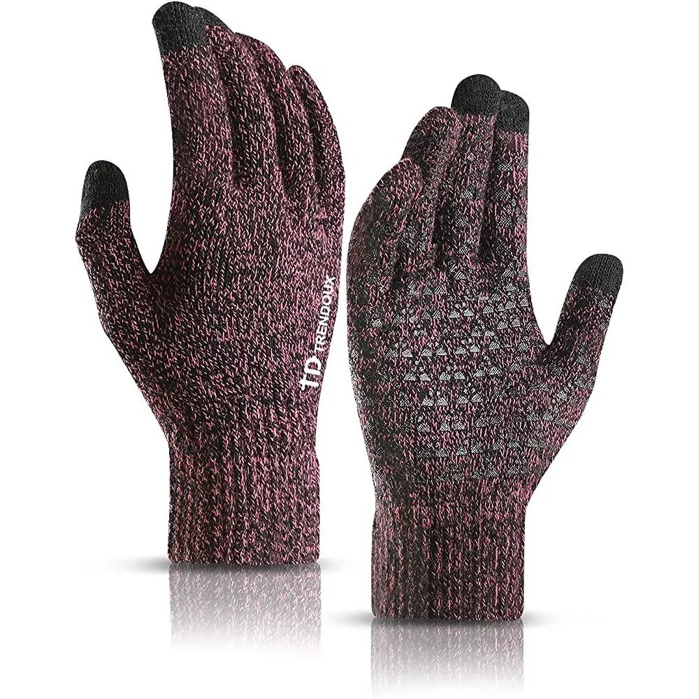 TRENDOUX Winter Gloves for Men Women - Upgraded Touch Screen Anti-Slip Silicone Gel - Elastic Cuff - Thermal Soft Knit Lining | Multiple Colors