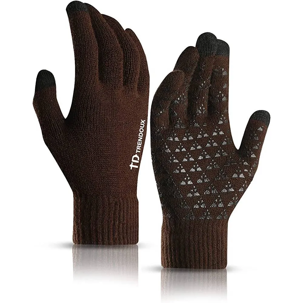 TRENDOUX Winter Gloves for Men Women - Upgraded Touch Screen Anti-Slip Silicone Gel - Elastic Cuff - Thermal Soft Knit Lining | Multiple Colors