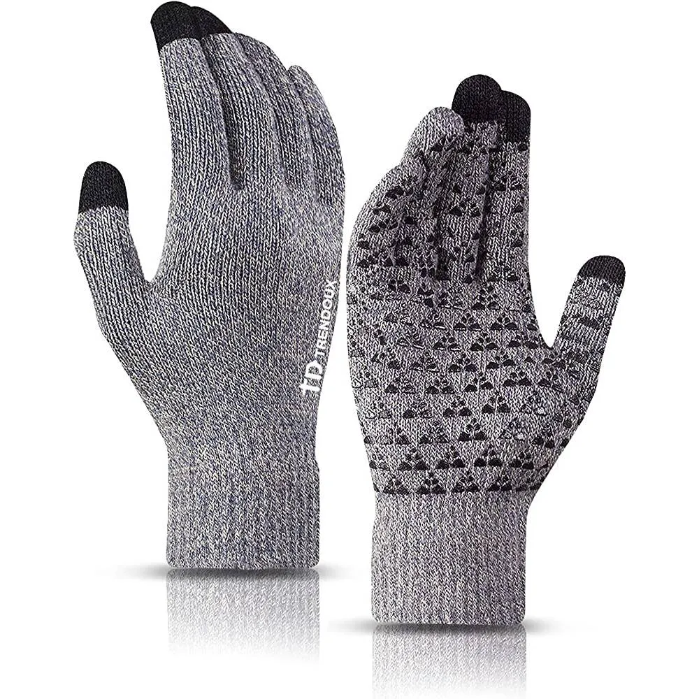 TRENDOUX Winter Gloves for Men Women - Upgraded Touch Screen Anti-Slip Silicone Gel - Elastic Cuff - Thermal Soft Knit Lining | Multiple Colors