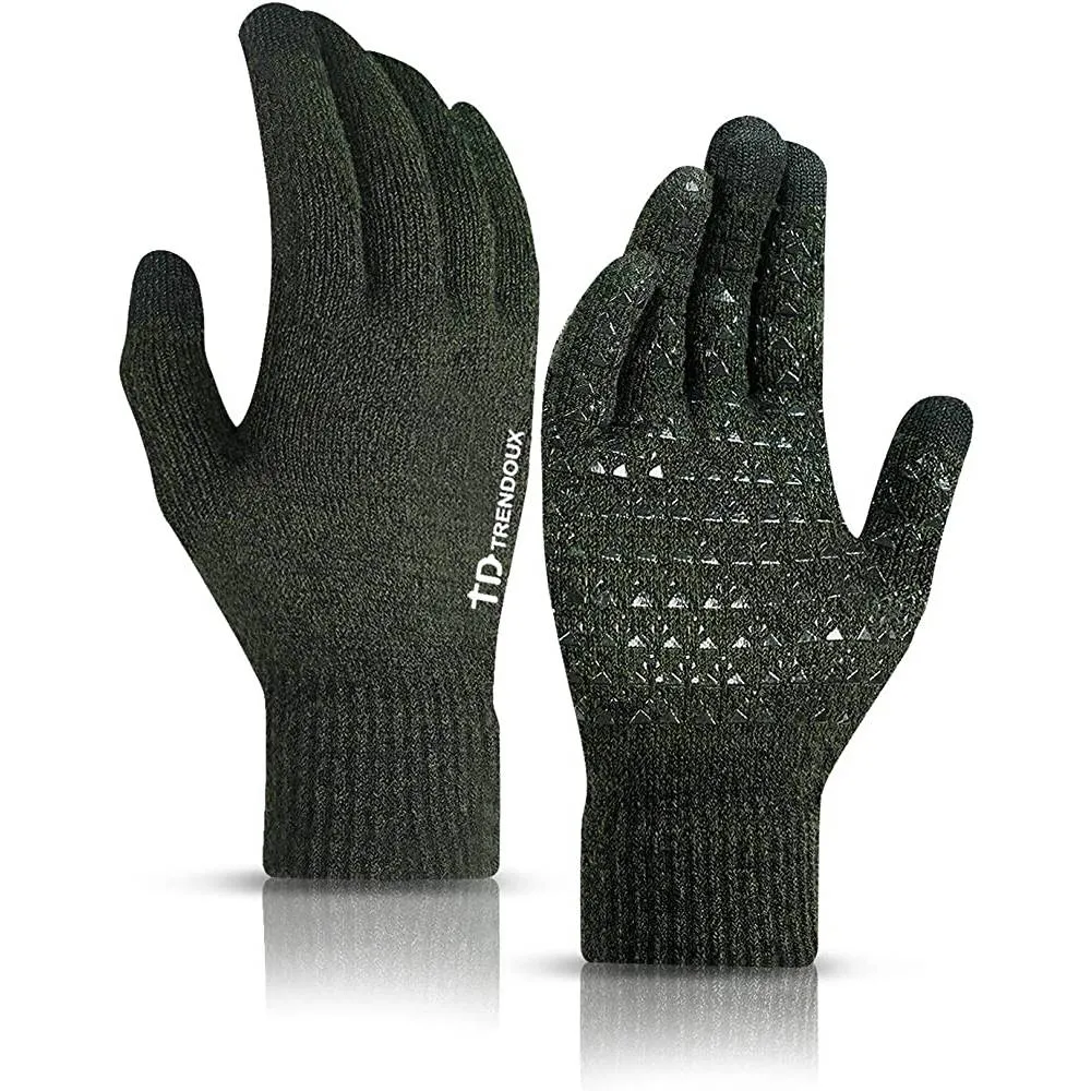 TRENDOUX Winter Gloves for Men Women - Upgraded Touch Screen Anti-Slip Silicone Gel - Elastic Cuff - Thermal Soft Knit Lining | Multiple Colors