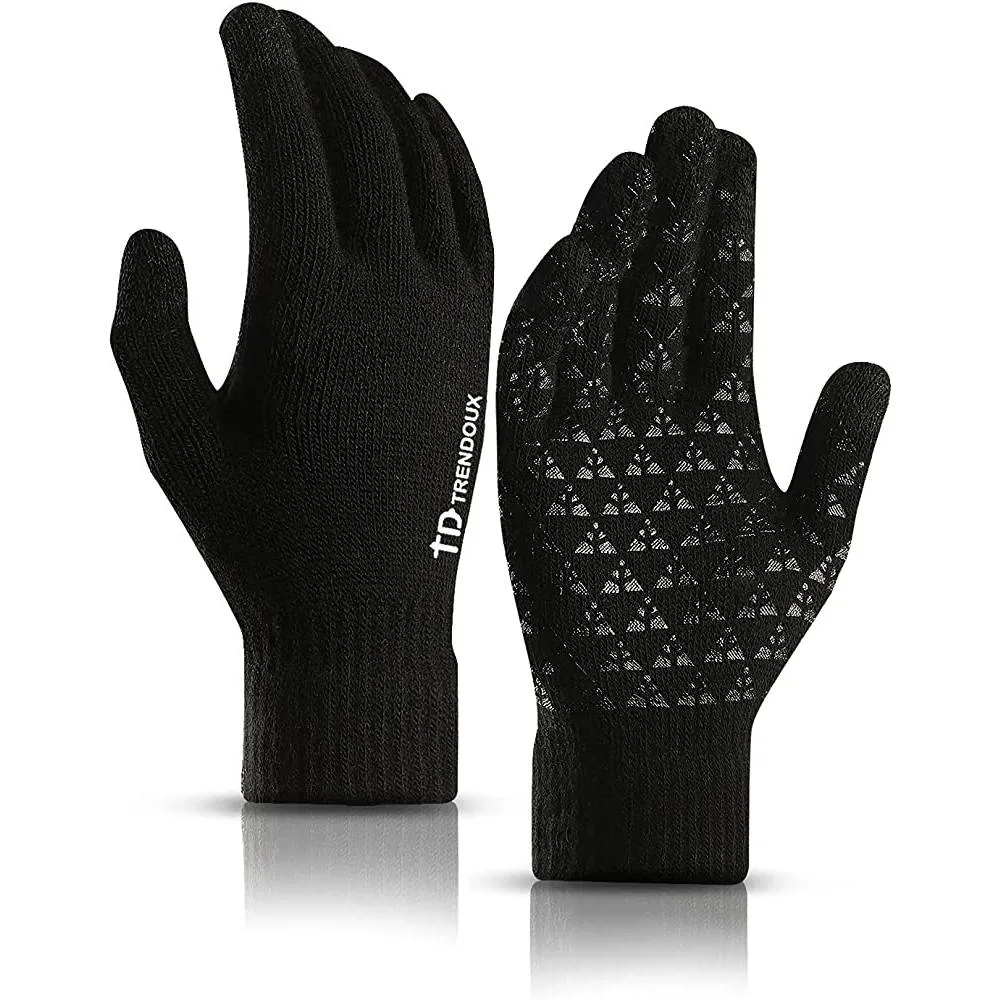 TRENDOUX Winter Gloves for Men Women - Upgraded Touch Screen Anti-Slip Silicone Gel - Elastic Cuff - Thermal Soft Knit Lining | Multiple Colors