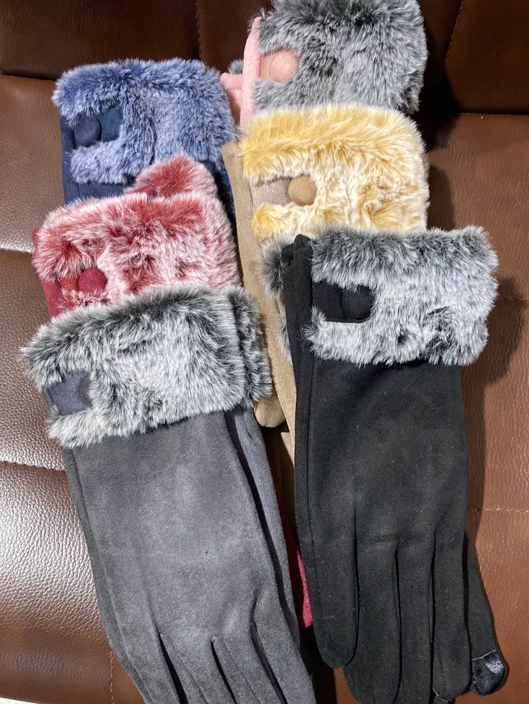 Ultra Suede Fuzzy Gloves