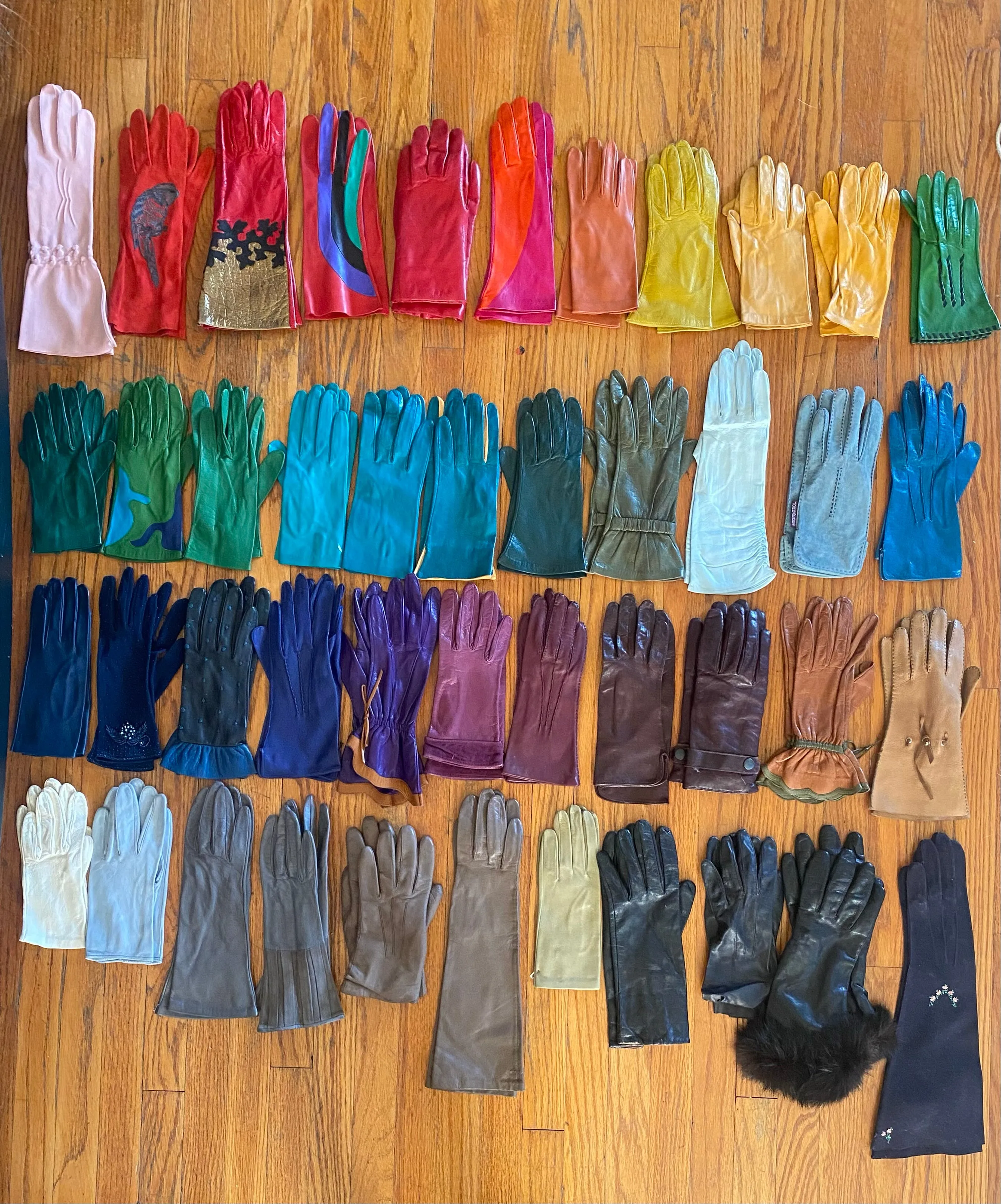Vintage Black Kid Leather Gloves