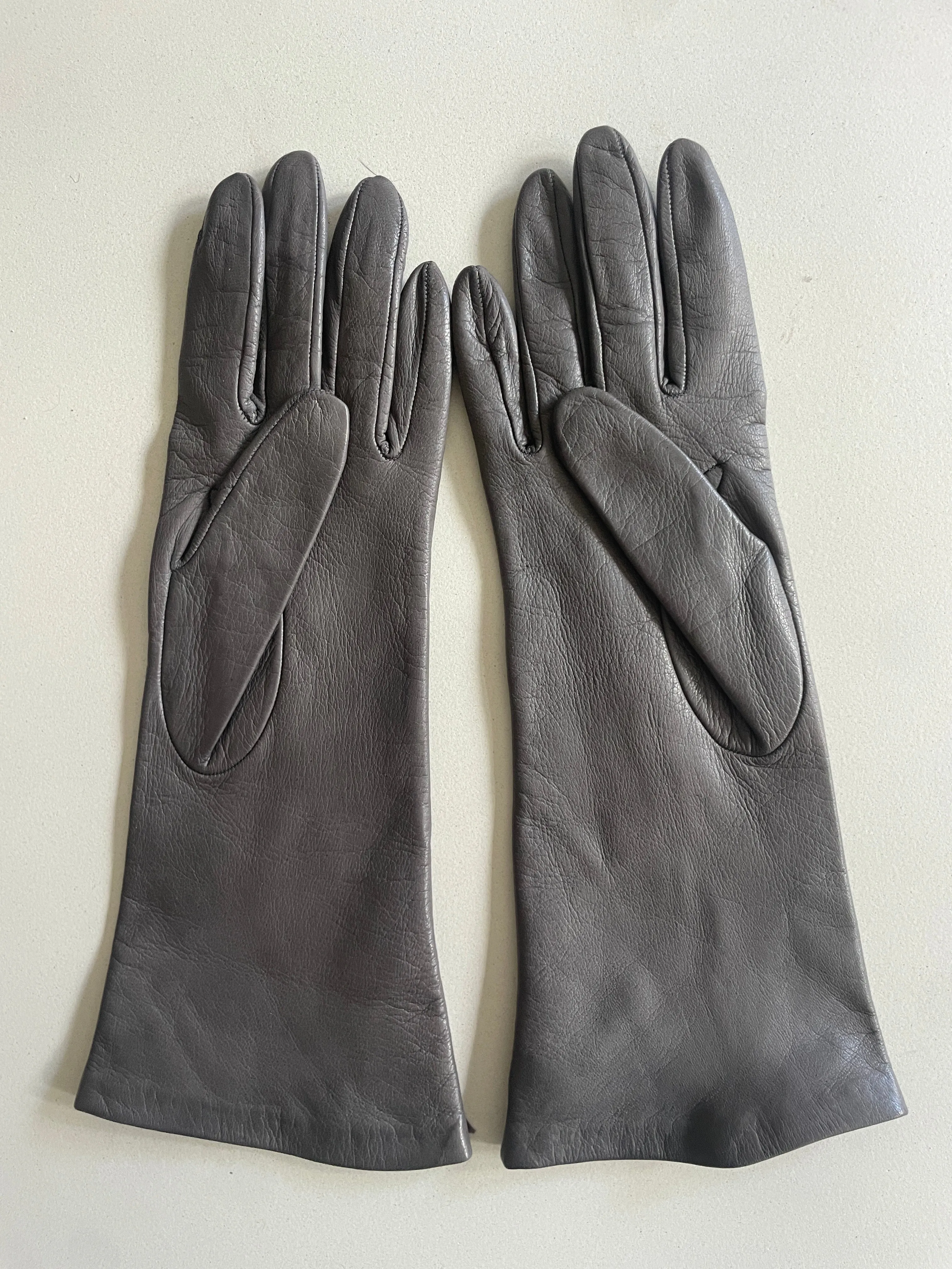 Vintage Gray Kid Leather Gloves