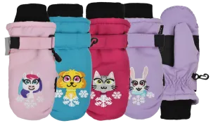 Winter Mitten Toddler 2-4 Embroidered Ski Mitten, Girls
