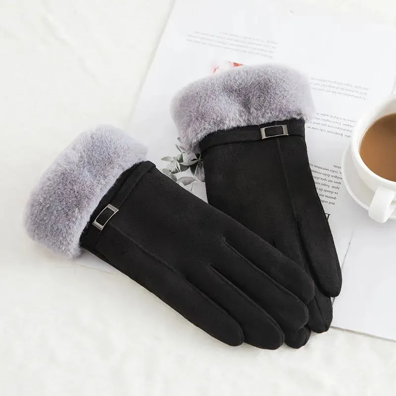 Women Winter Gloves Warm Screen Women's Gloves Full Finger Mittens Glove Driving Windproof