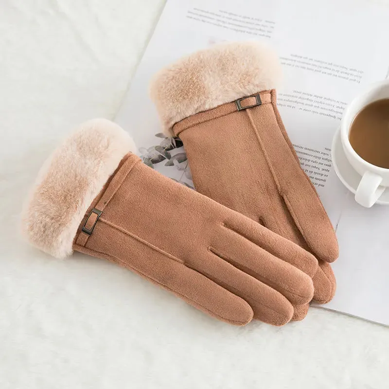 Women Winter Gloves Warm Screen Women's Gloves Full Finger Mittens Glove Driving Windproof
