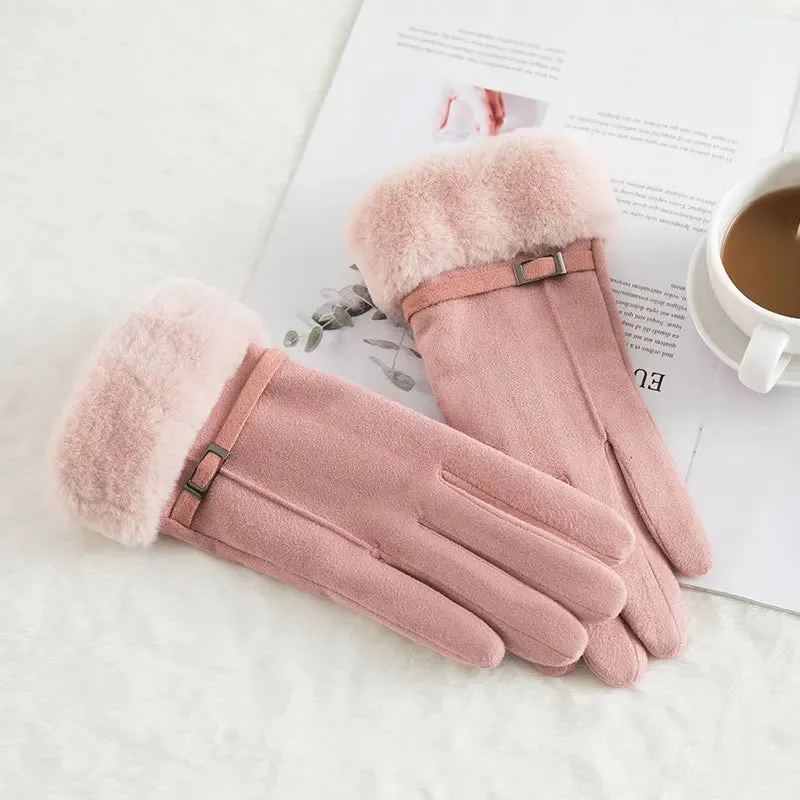 Women Winter Gloves Warm Screen Women's Gloves Full Finger Mittens Glove Driving Windproof