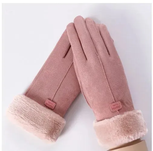 Women Winter Gloves Warm Screen Women's Gloves Full Finger Mittens Glove Driving Windproof