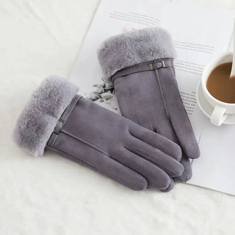 Women Winter Gloves Warm Screen Women's Gloves Full Finger Mittens Glove Driving Windproof