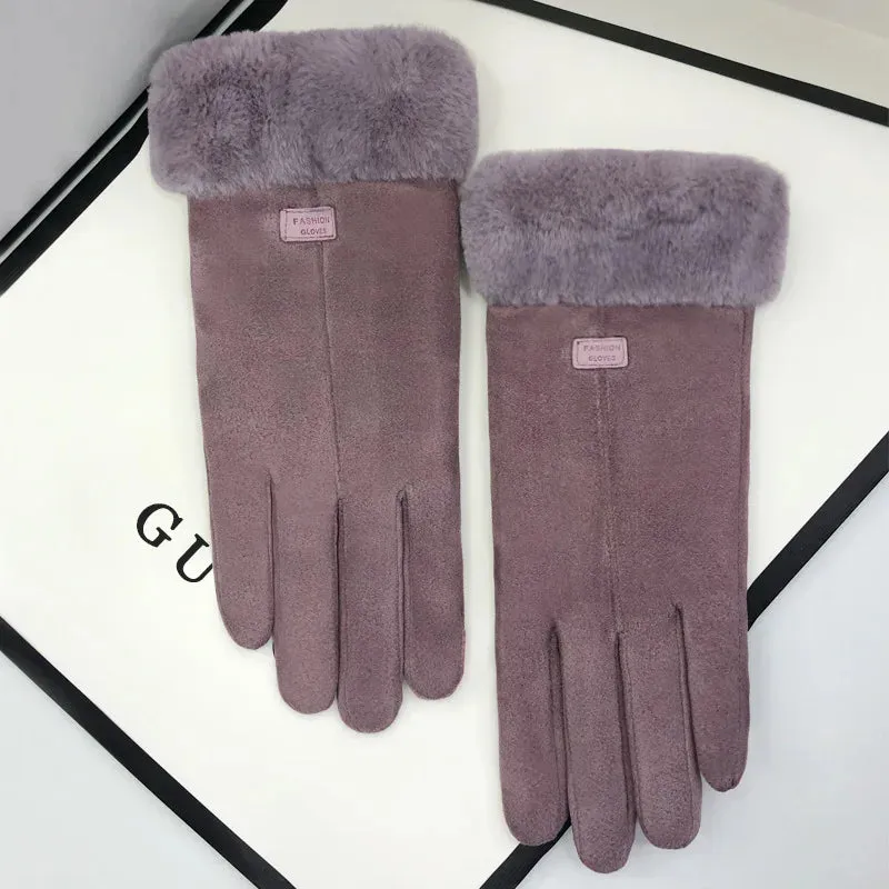 Women's Winter Touchscreen Gloves with Faux Fur Lining