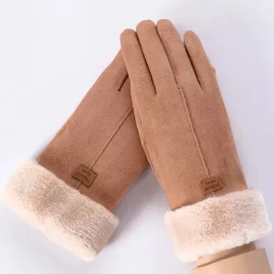 Women's Winter Touchscreen Gloves with Faux Fur Lining