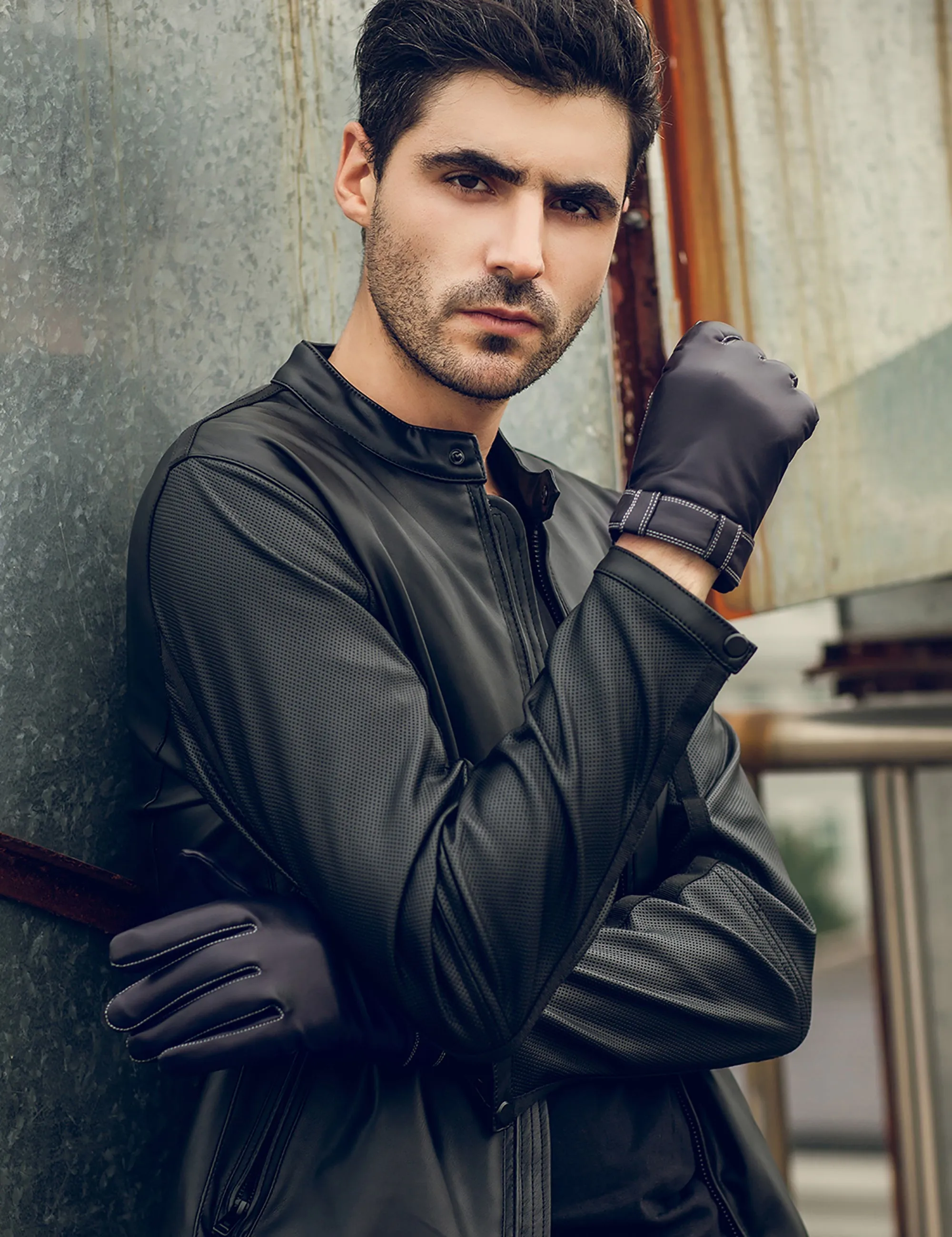 YISEVEN Men's Touchscreen Sheepskin Leather Gloves