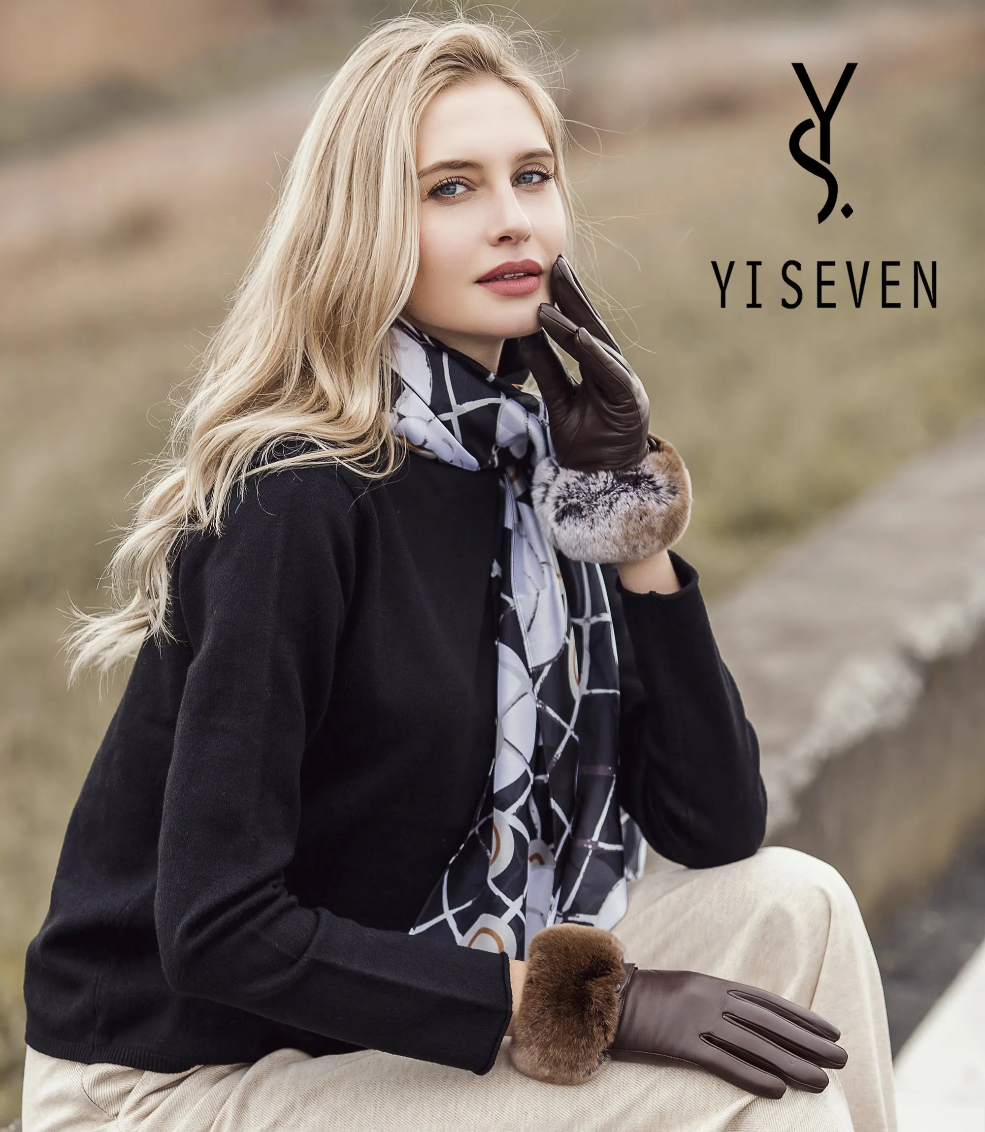 YISEVEN Women's Touchscreen Sheepskin Leather Gloves