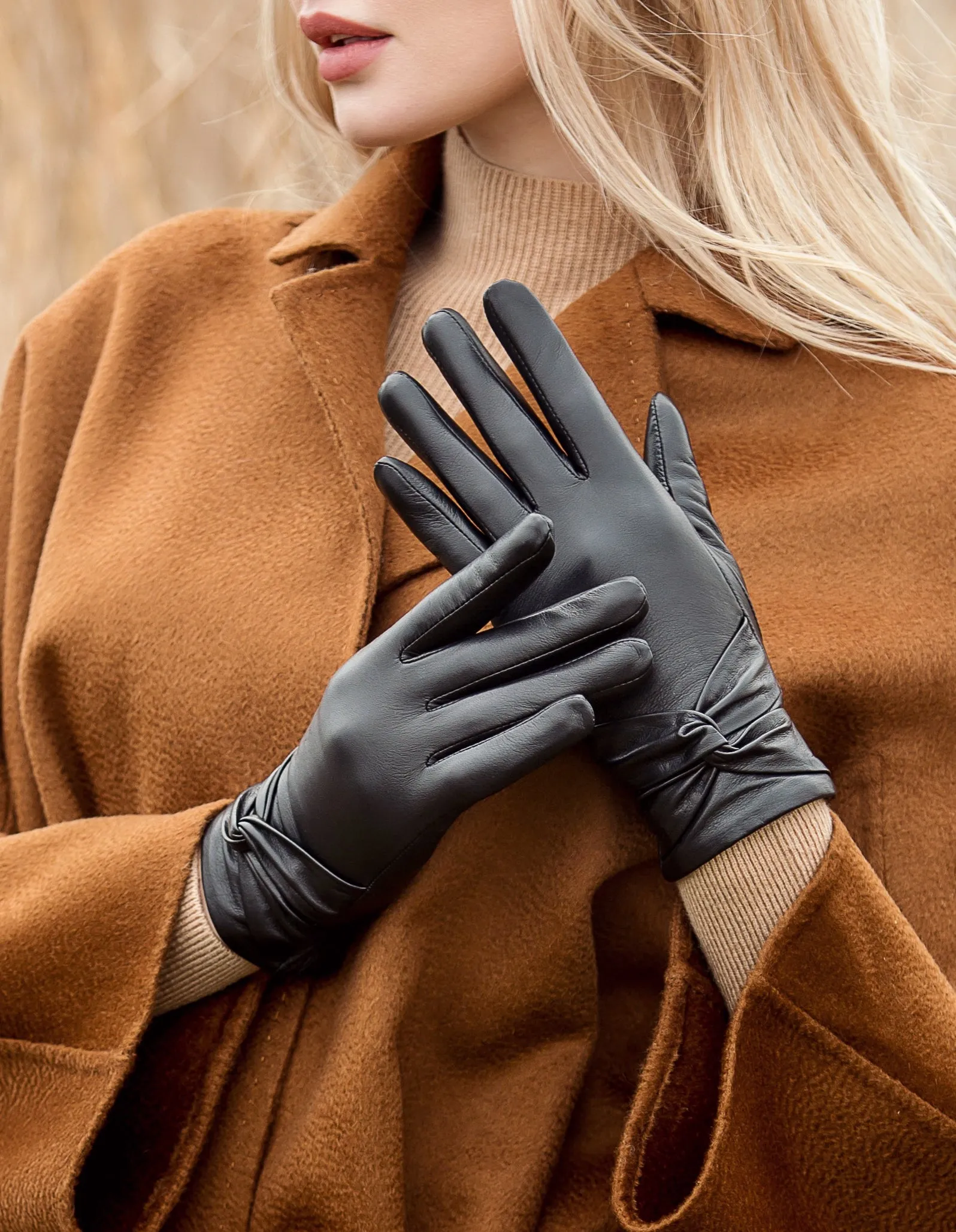 YISEVEN Women's Touchscreen Sheepskin Leather Gloves